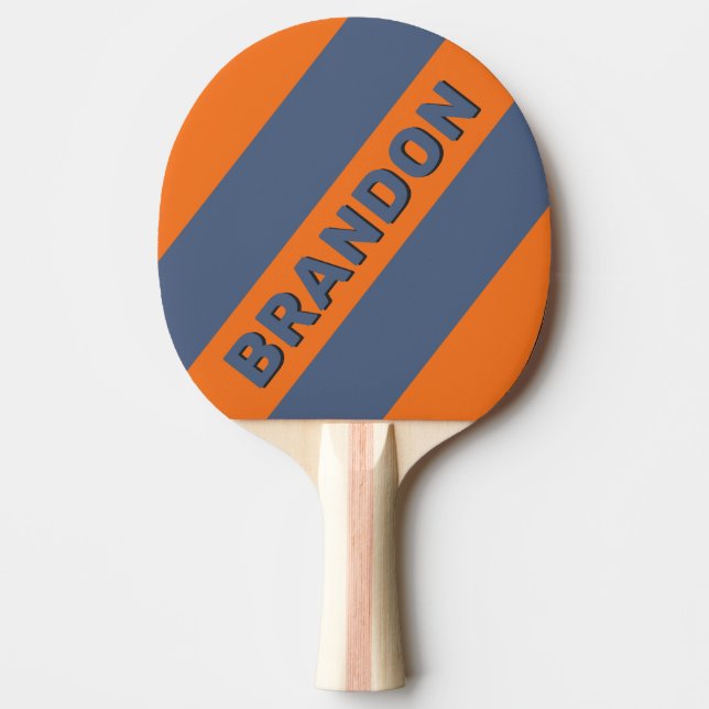 Raquete De Ping Pong Faixa de Negrito Três do Sunset Retroativo com Nom (Frente)