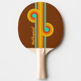 Raquete De Ping Pong Faixa de nevoeiro no chão da floresta com nome