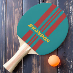 Raquete De Ping Pong Faixa de Rali do Recife de Rubi com Nome