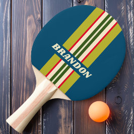 Raquete De Ping Pong Faixa de Rallye de Rugby Retro com Nome