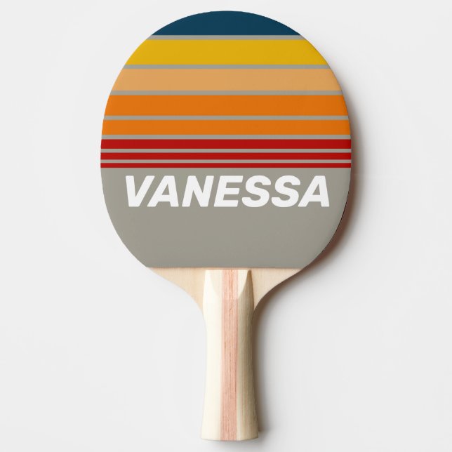 Raquete De Ping Pong Faixa do Horizonte da Aurora Arcade com Nome (Frente)