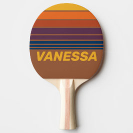 Raquete De Ping Pong Faixa do Horizonte de Argila Seca ao Sol com Nome