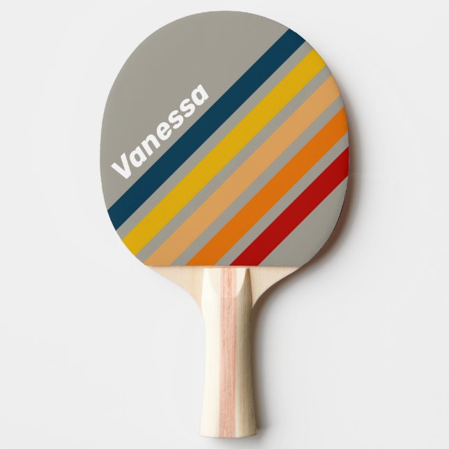 Raquete De Ping Pong Faixa Inclinada da Aurora Arcade com Nome (Frente)