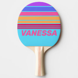 Raquete De Ping Pong Faixa no Horizonte de Vidro do Mar com Nome