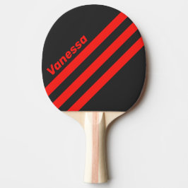 Raquete De Ping Pong Faixa Triangular Escura Retro com Nome