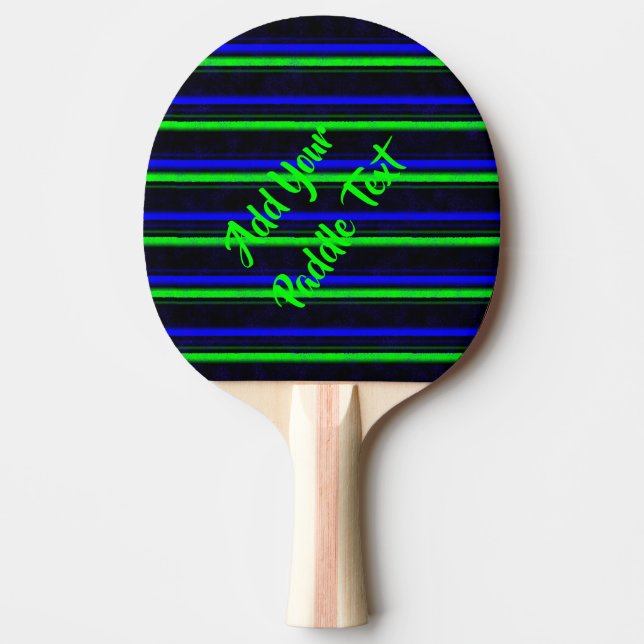 Raquete De Ping Pong Faixa Verde Azul Preta (Frente)