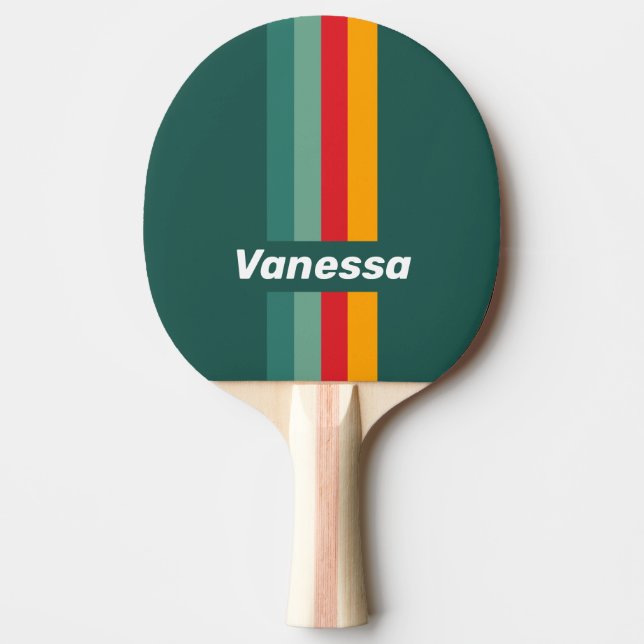 Raquete De Ping Pong Faixa Verde com Nome (Frente)