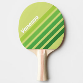 Raquete De Ping Pong Faixa Verde em Ângulo de Folha de Lírio com Nome