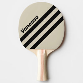 Raquete De Ping Pong Faixas Triangulares Retro Alabastro com Nome