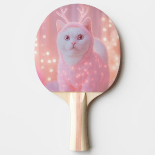 Raquete De Ping Pong Fantasia de Inverno Gatinho Rena Brilhante Fofinho