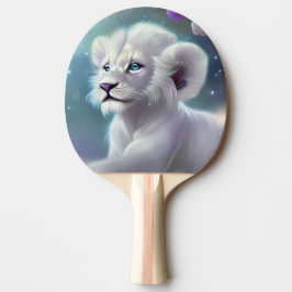 Raquete De Ping Pong Fantasia de Leão Branco