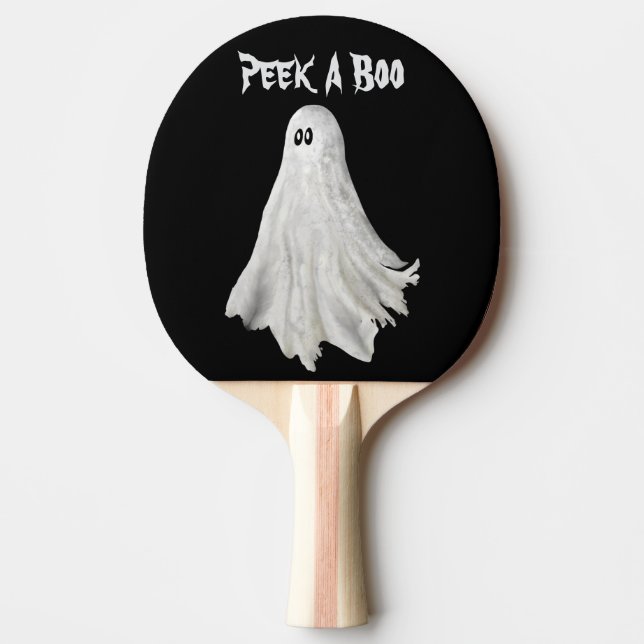 Raquete De Ping Pong Fantasma Engraçado Do Passado De Halloween (Frente)