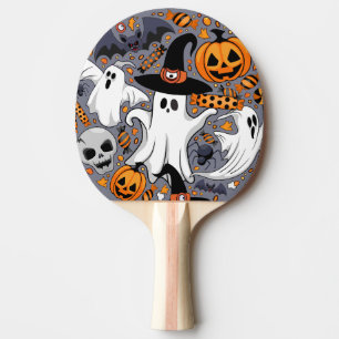 Raquete De Ping Pong Fantasmas Spooky e Monstros Cute Assustadores