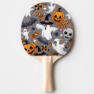 Raquete De Ping Pong Fantasmas Spooky e Monstros Cute Assustadores