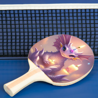 Raquete De Ping Pong Fantasy Dragon com Velas de Aniversário