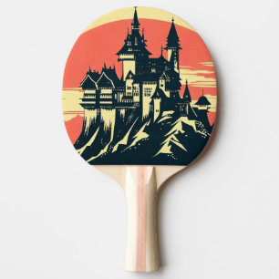 Raquete De Ping Pong Fantasy Medieval Castle - Estilo de Corte de Madei