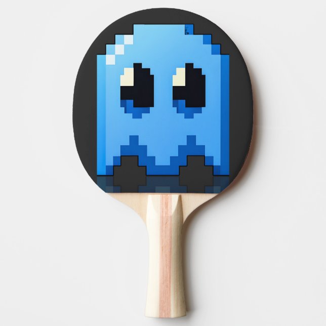 Raquete De Ping Pong fantôme blue pixel art fanart PacMan  (Frente)