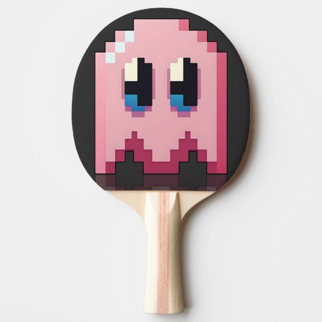 Raquete De Ping Pong fantôme rose pixel art fanart PacMan  (Frente)
