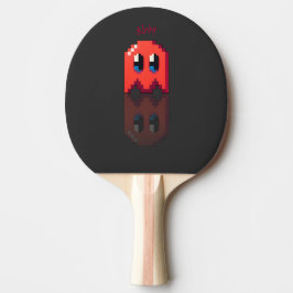 Raquete De Ping Pong fantôme rouge nom perso fanart PacMan noir