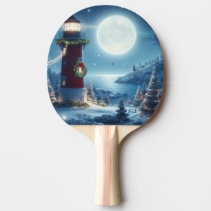 Raquete De Ping Pong Farol de Natal náutico