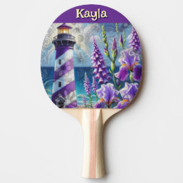 Raquete De Ping Pong Farol Roxo com Foxglove & Iris Personalizado