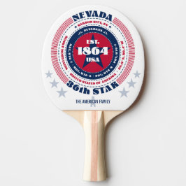 Raquete De Ping Pong Fatos do Estado de Nevada Família Monograma