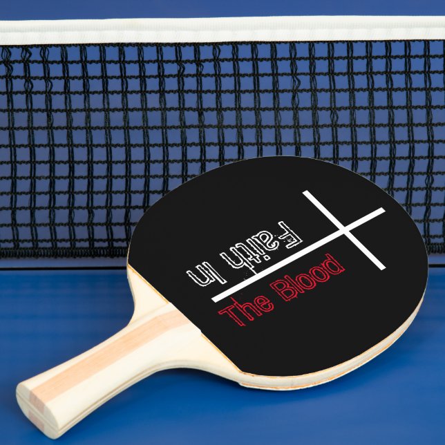 Raquete De Ping Pong Fé Na Cruz Cristã Sanguínea (Insitu)