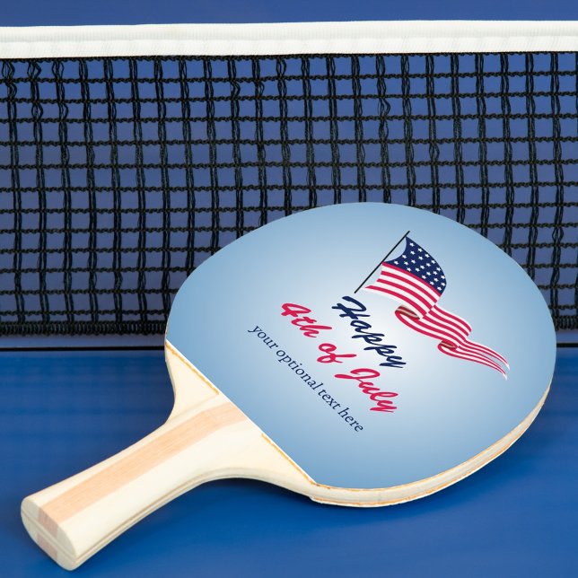 Raquete De Ping Pong Feliz 4 de julho com bandeira americana (Criador carregado)