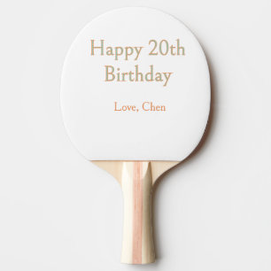 Raquete De Ping Pong feliz aniversário de 20 anos nome data verde laran