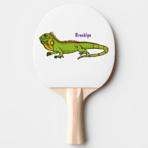 Raquete De Ping Pong Feliz desenho da iguana verde