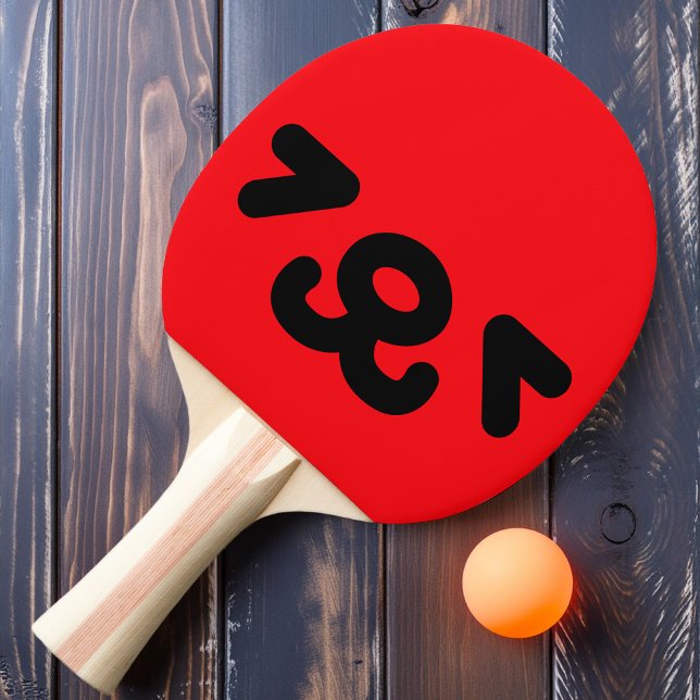 Raquete De Ping Pong Feliz Face Vermelha (Criador carregado)