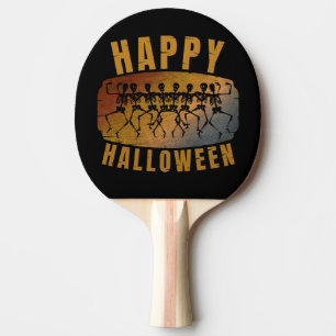 RAQUETE DE PING PONG FELIZ HALLOWEEN ESQUELETO DANÇANTE