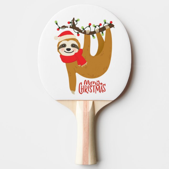 Raquete De Ping Pong Feliz Natal Feriados de Lã (Frente)