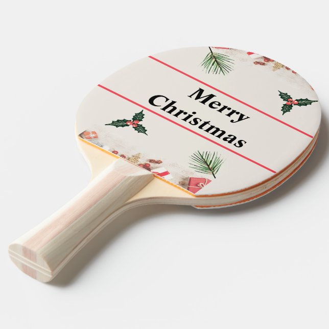 Raquete De Ping Pong Feliz Natal Ping Pong Paddles (Frente inclinada)