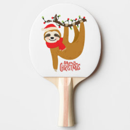 Raquete De Ping Pong Feliz Natal Sloth | Feriados