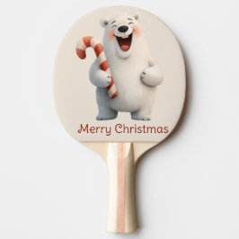 Raquete De Ping Pong Feliz Natal Urso Polar Fofo Design