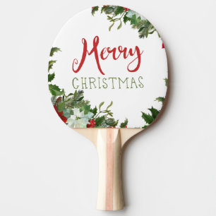 Raquete De Ping Pong Feliz Natal verde