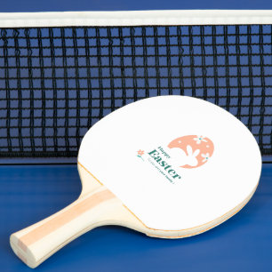 Raquete De Ping Pong Feliz Páscoa – Coelho & Ovo Desenho Floral