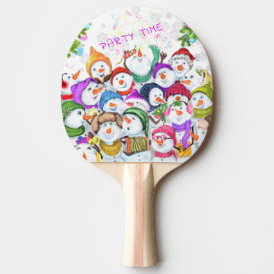 Raquete De Ping Pong Feliz Snowmans Feliz Festa de Natal Engraçado Des
