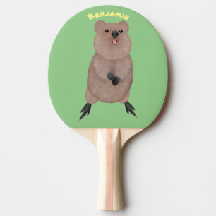 Raquete De Ping Pong Feliz sorriso, design de desenho animado de quokka