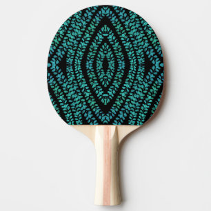 Raquete De Ping Pong Férias de Primavera Folhas Desenho Artístico Turqu
