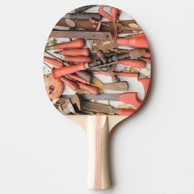 Raquete De Ping Pong Ferramenta Antiguamente Rustic Red Man (Frente)