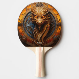 Raquete De Ping Pong Fierce Orange Dragon Personalized