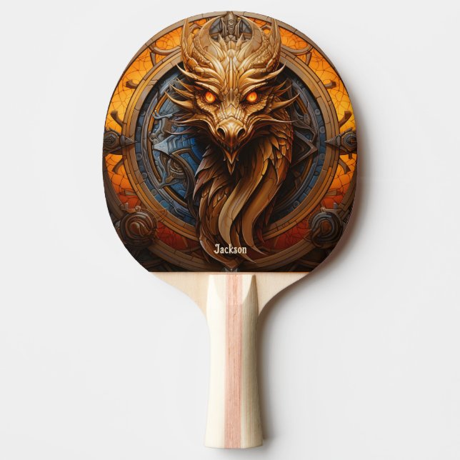 Raquete De Ping Pong Fierce Orange Dragon Personalized (Frente)