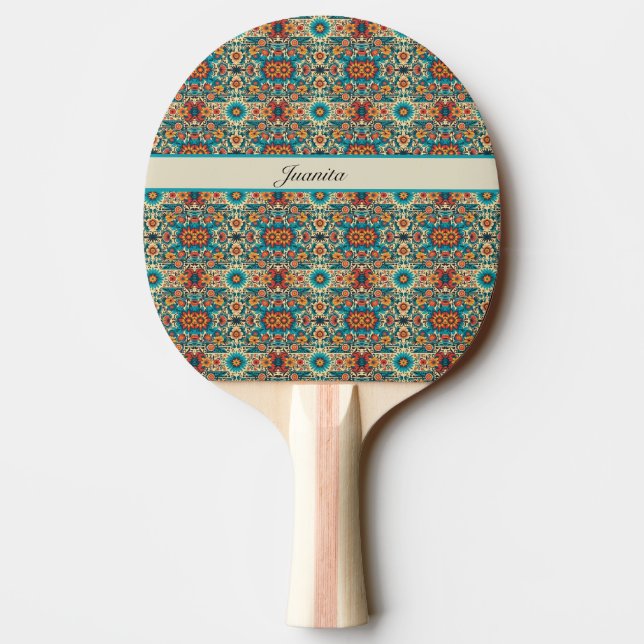 Raquete De Ping Pong Fiesta Blooms, personalizável (Verso)