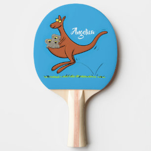 Raquete De Ping Pong Figura de desenho animado de canguru e koalas