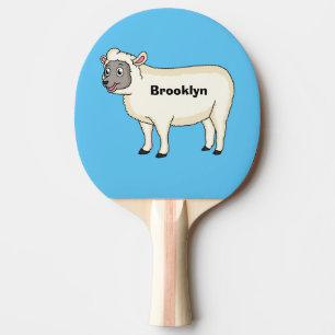 Raquete De Ping Pong Figura de desenho animado de ovelhas bonitas e fel