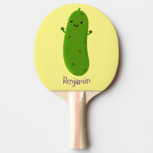 Raquete De Ping Pong Figura de desenho animado de picles feliz