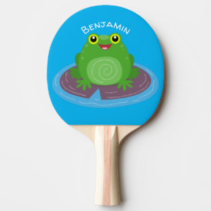 Raquete De Ping Pong Figura de desenho animado do sapo verde-bonito
