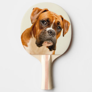 Raquete De Ping Pong Filhote de cachorro do pugilista no contexto do